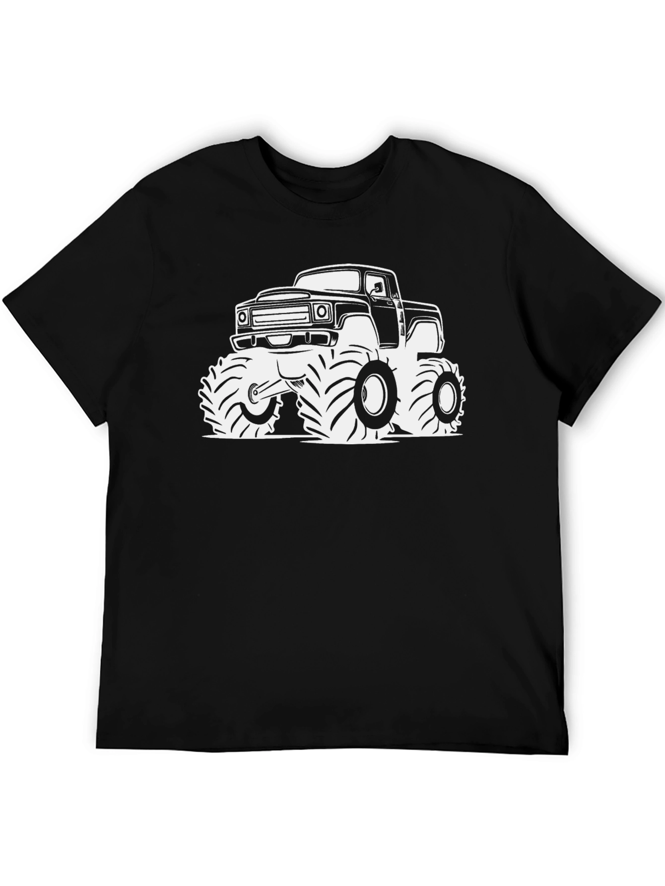 Monster Truck Graphic Tee - Black Cotton T-Shirt