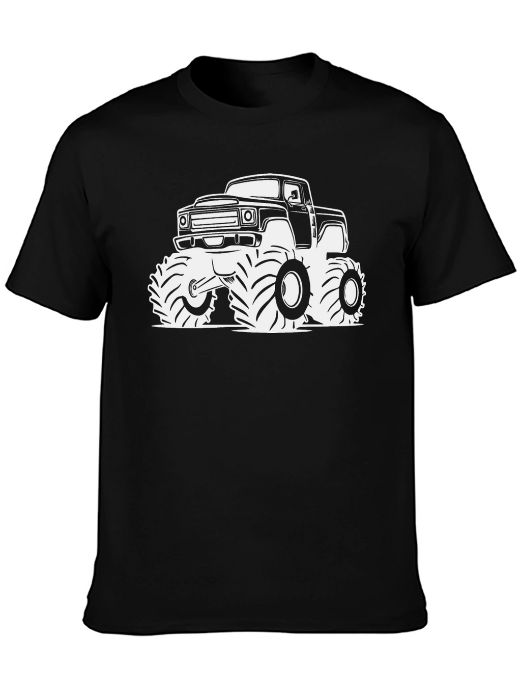 Monster Truck Graphic Tee - Black Cotton T-Shirt