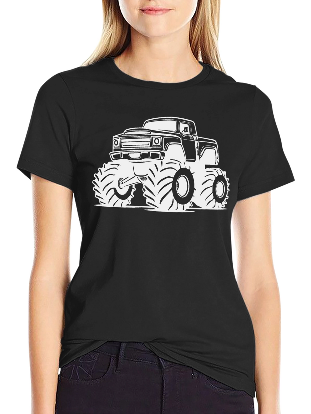Monster Truck Graphic Tee - Black Cotton T-Shirt