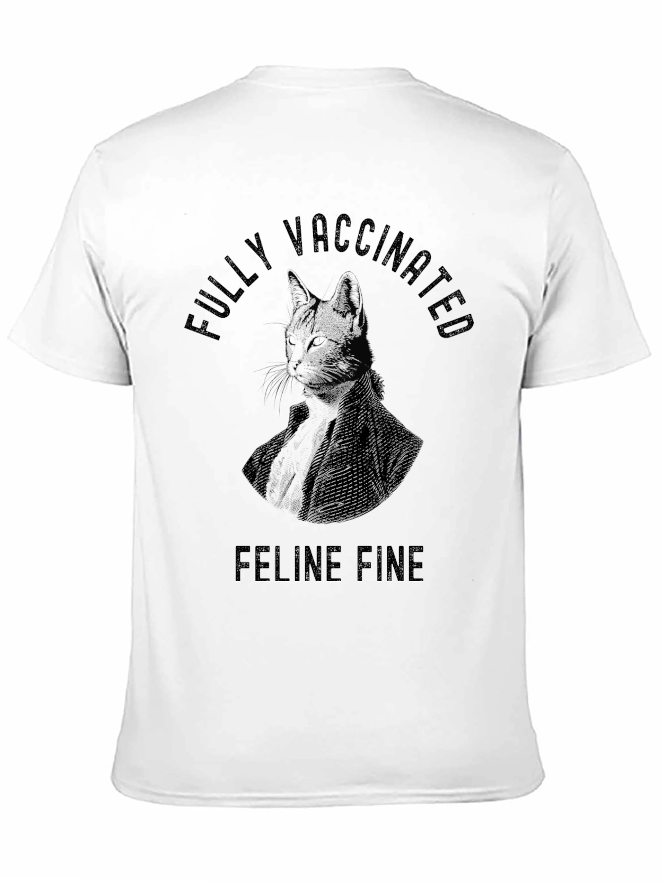 Fully Vaccinated Feline Fine Black T-Shirt