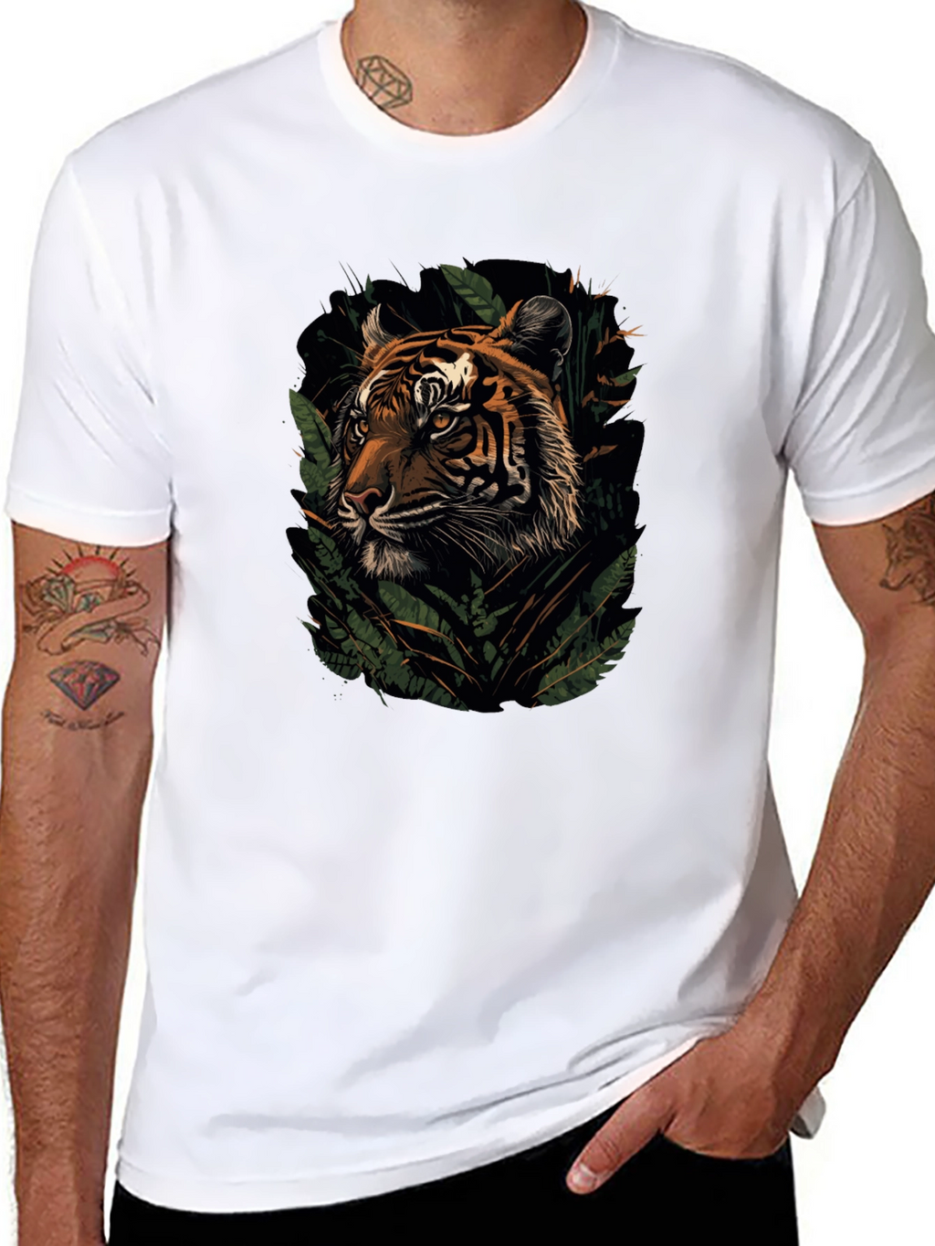 Tiger Graphic Black T-Shirt | Jungle Cat Tee