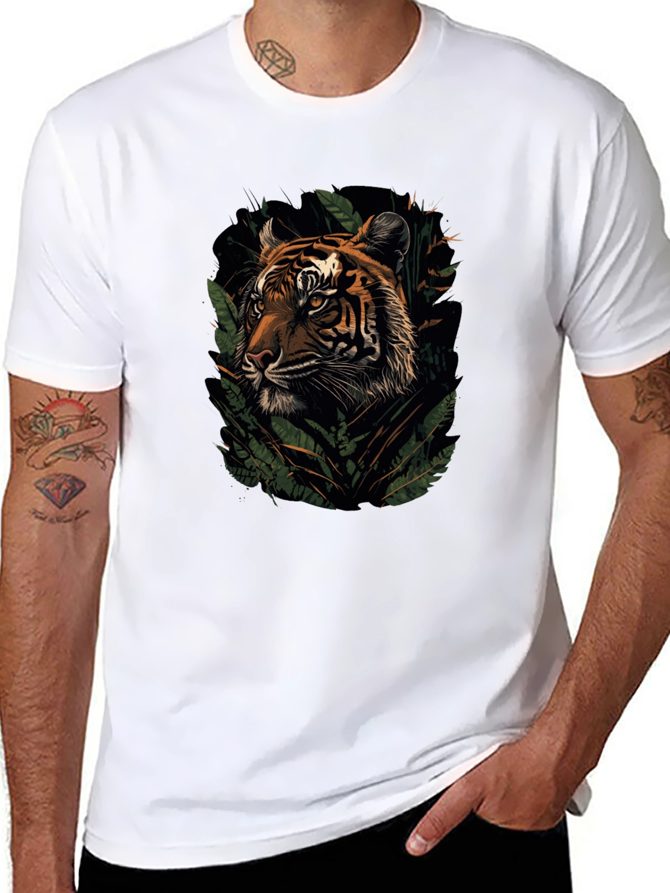Tiger Graphic Black T-Shirt | Jungle Cat Tee