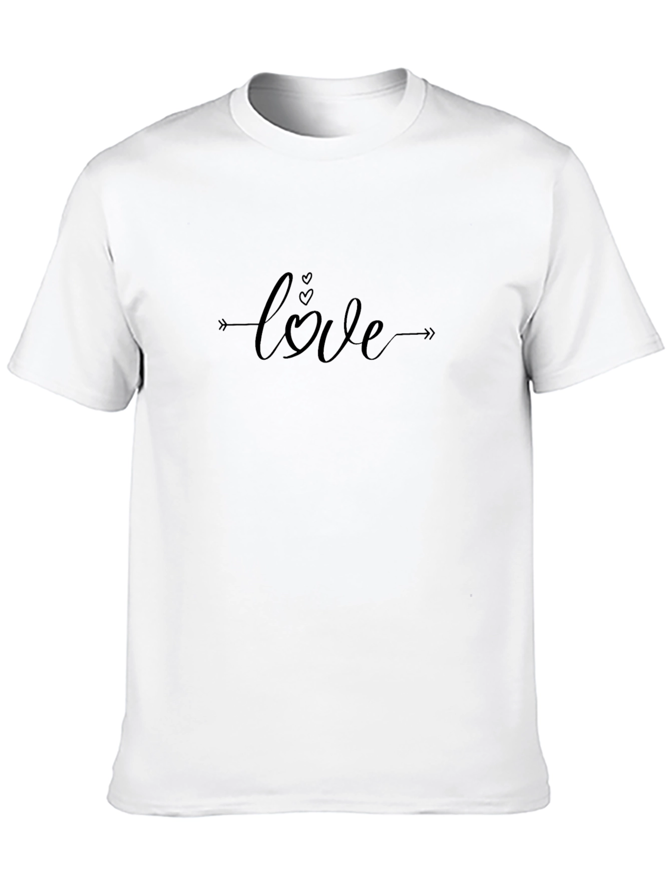Love Hearts Graphic Tee - Casual Black T-Shirt