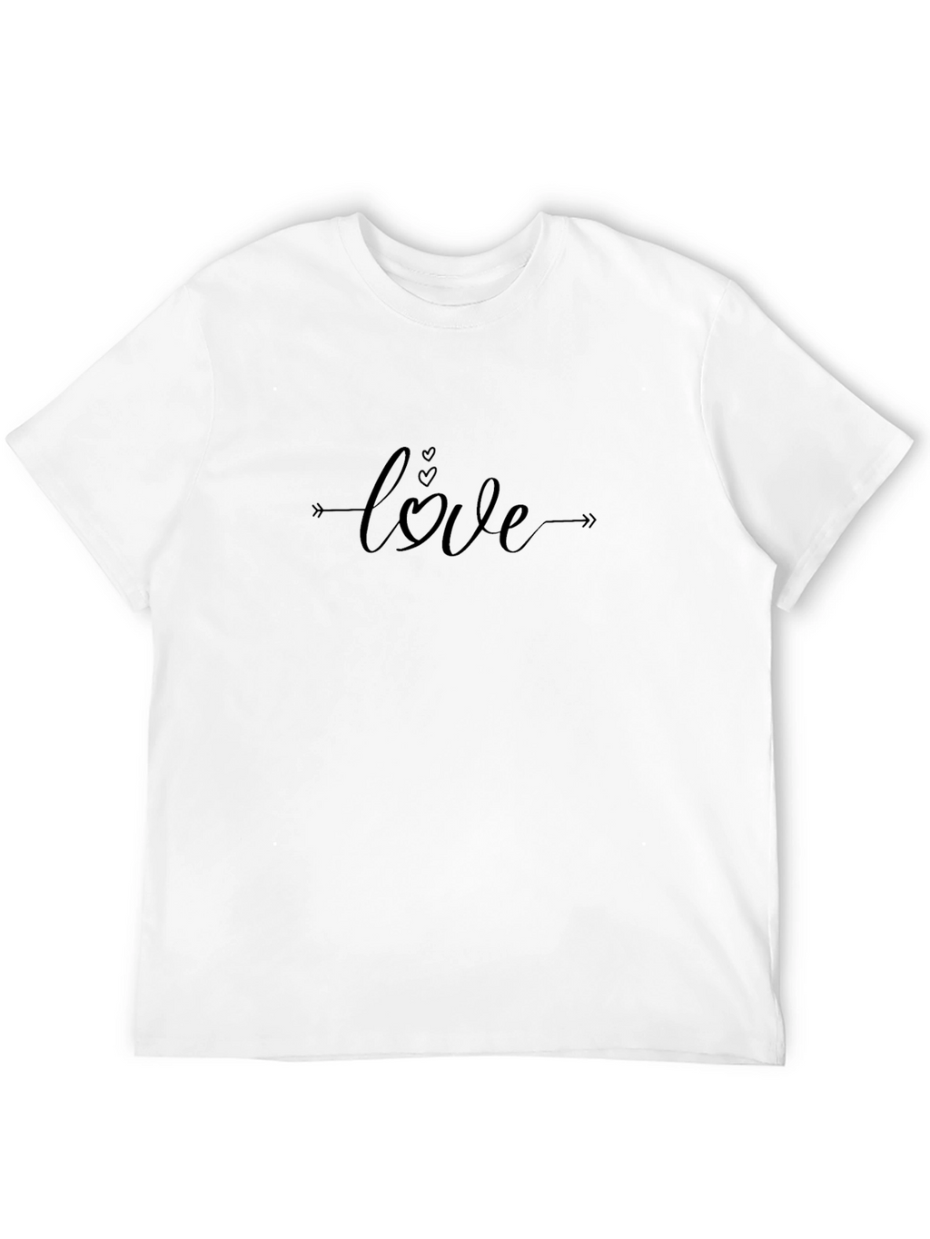 Love Hearts Graphic Tee - Casual Black T-Shirt