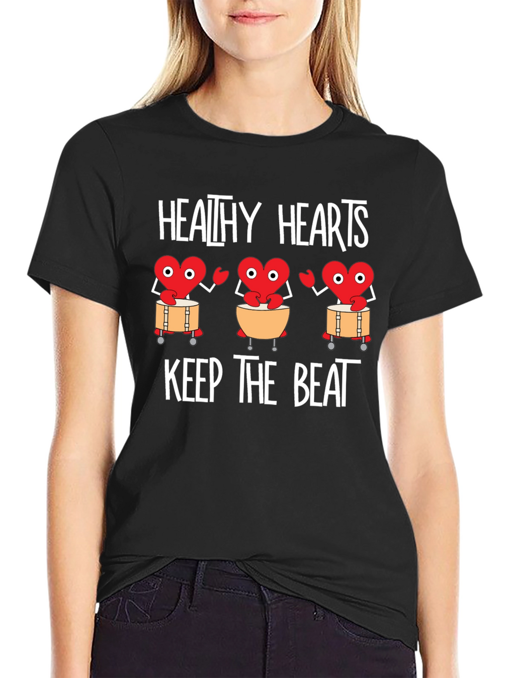 Healthy Hearts Graphic Tee - Keep the Beat