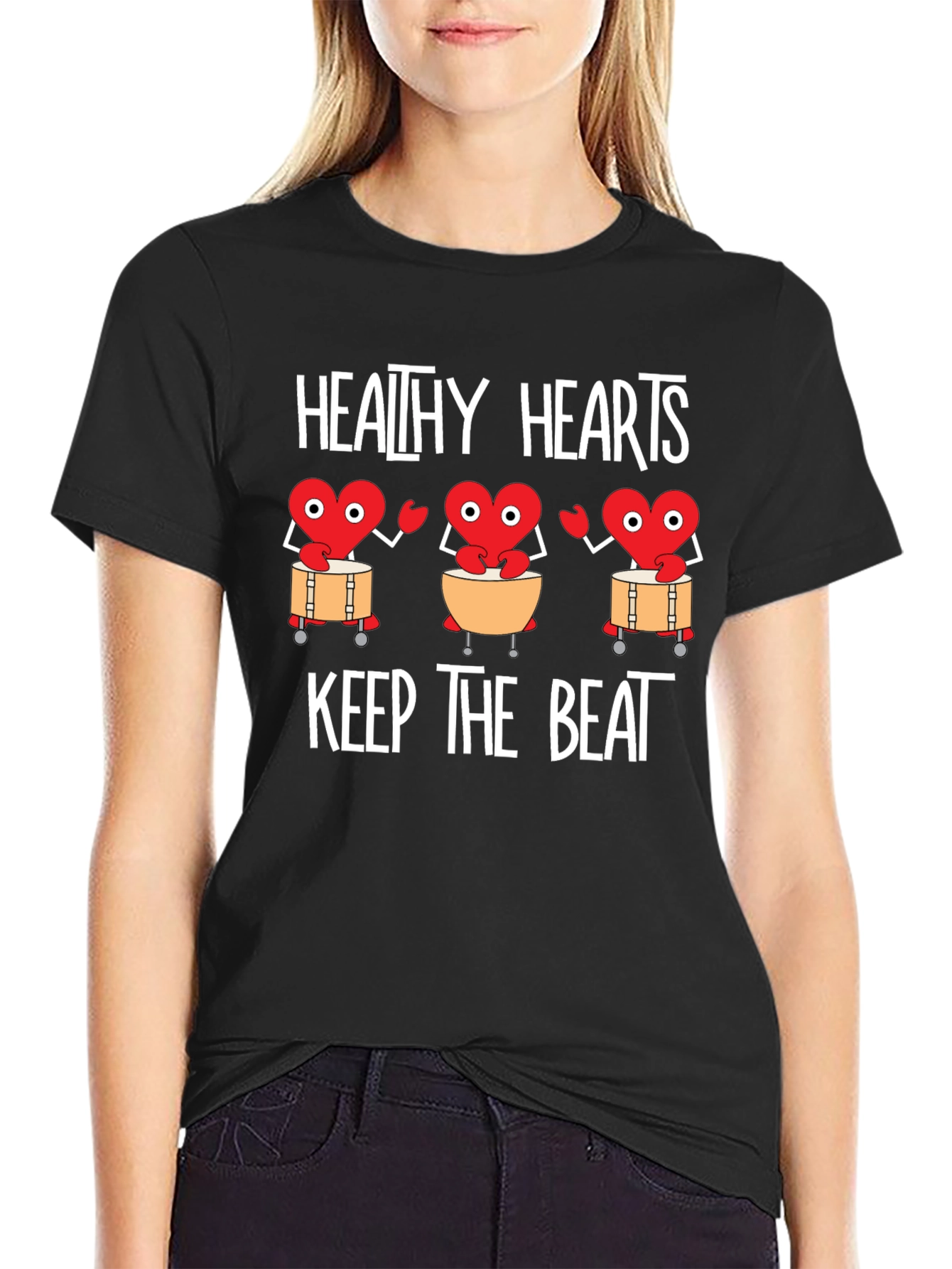 Healthy Hearts Graphic Tee - Keep the Beat