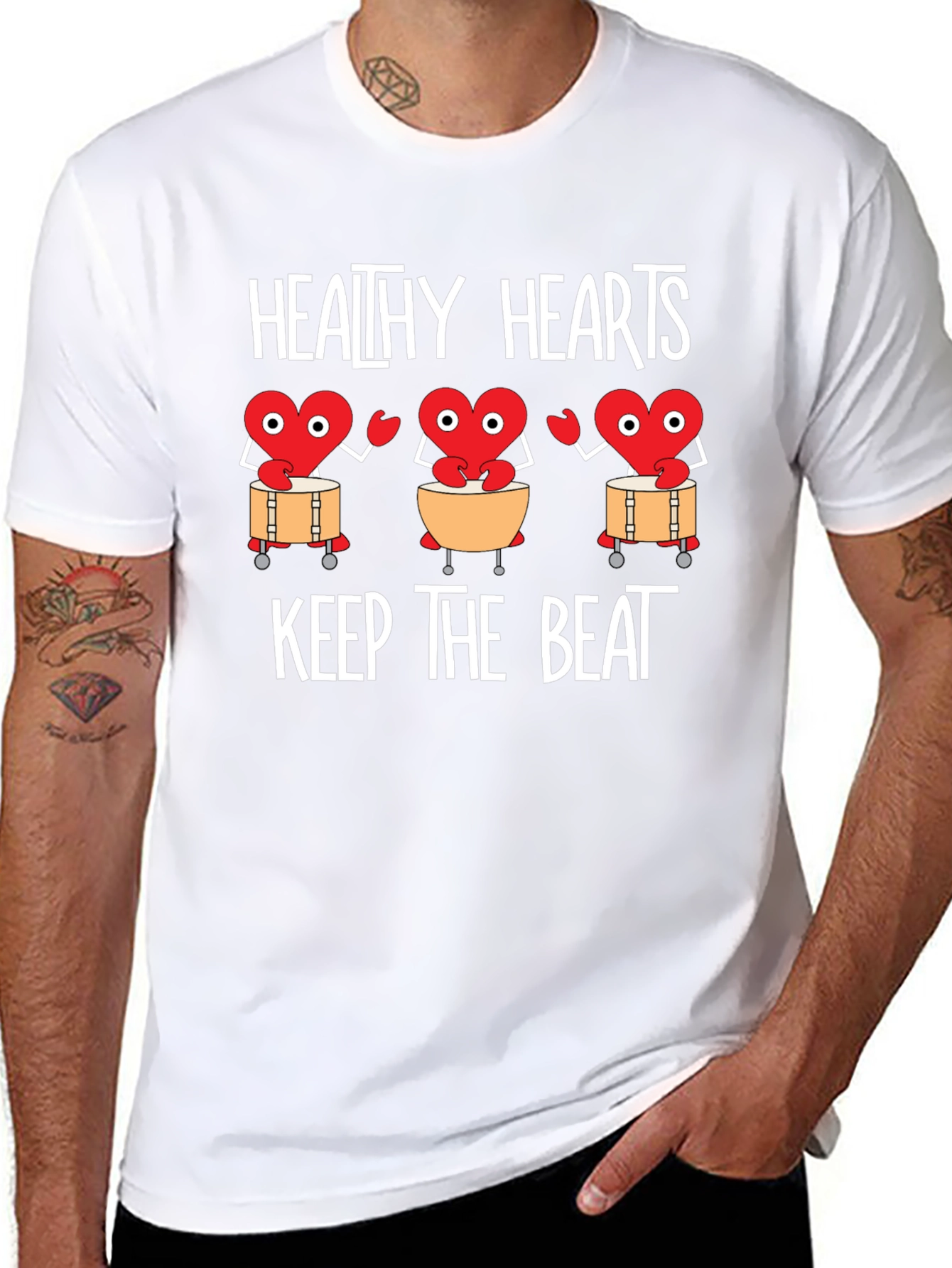 Healthy Hearts Graphic Tee - Keep the Beat