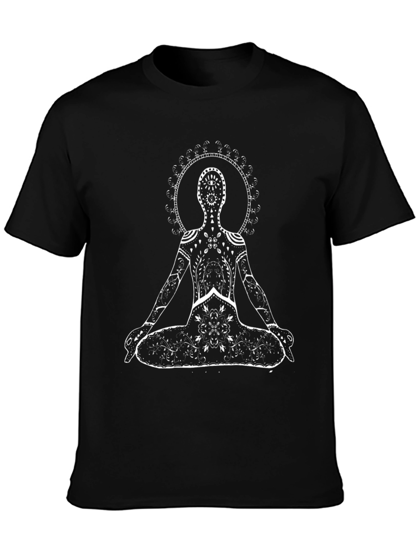 Yoga Mandala Graphic Tee - Black