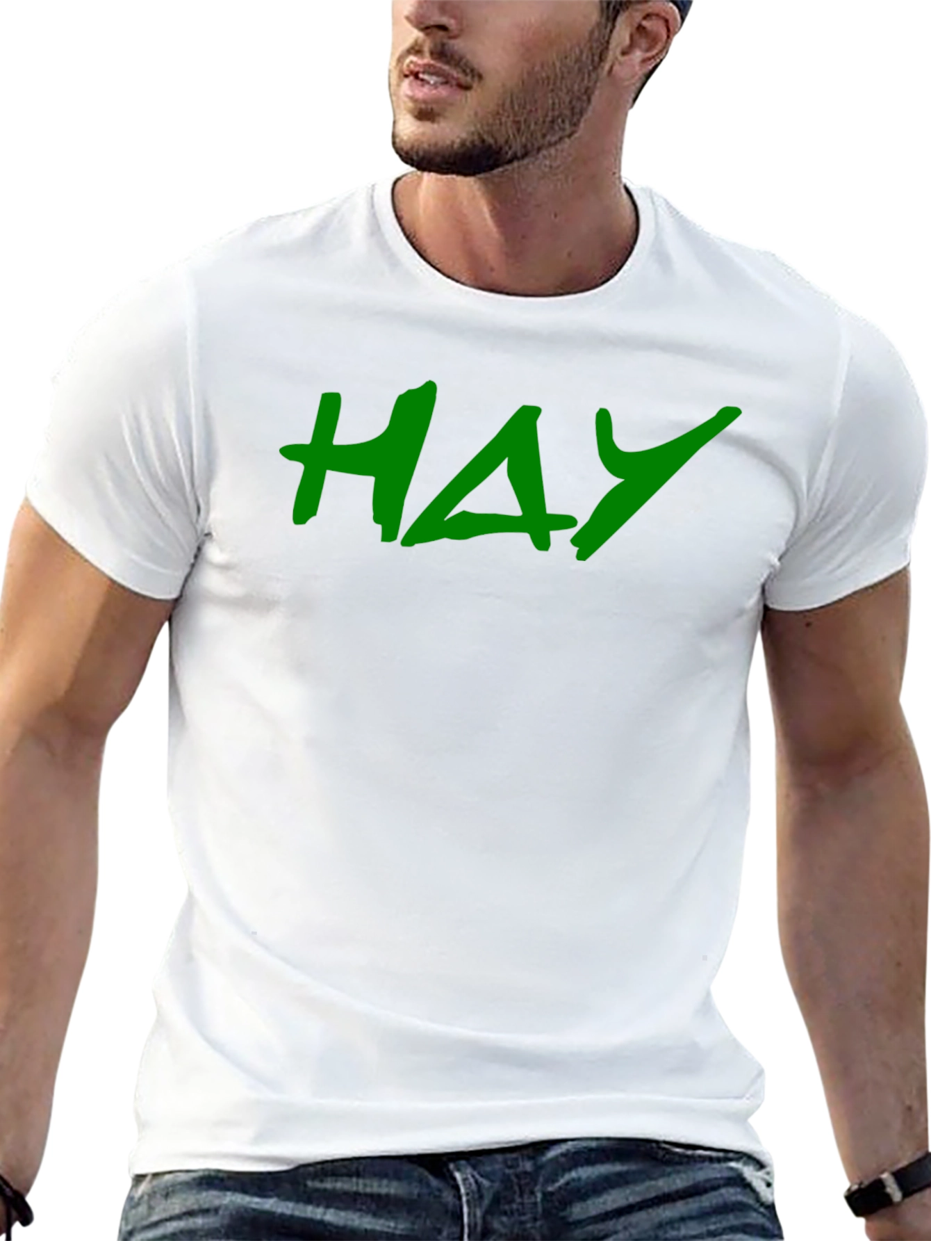 HAY Green Graphic Black T-Shirt