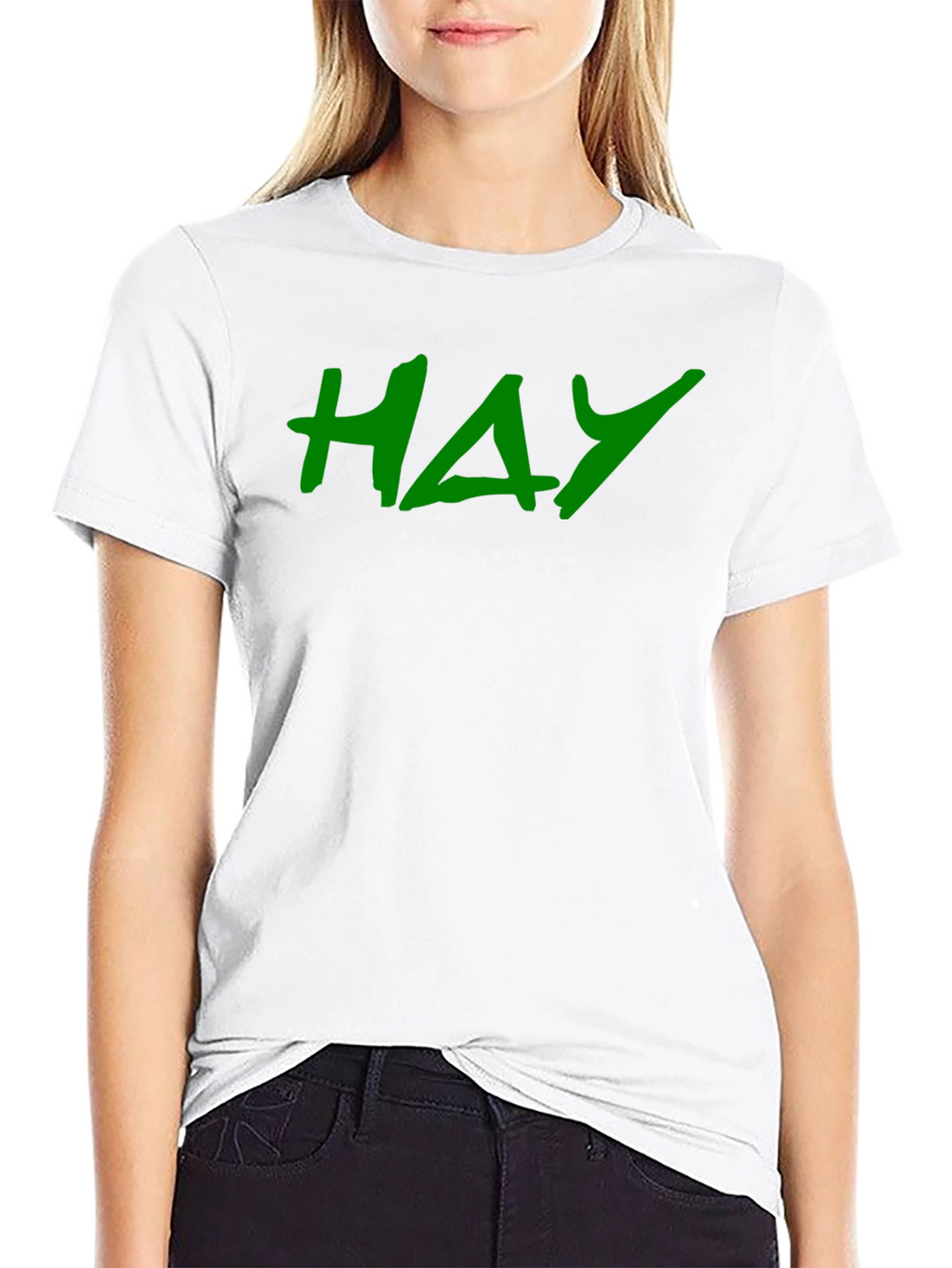 HAY Green Graphic Black T-Shirt