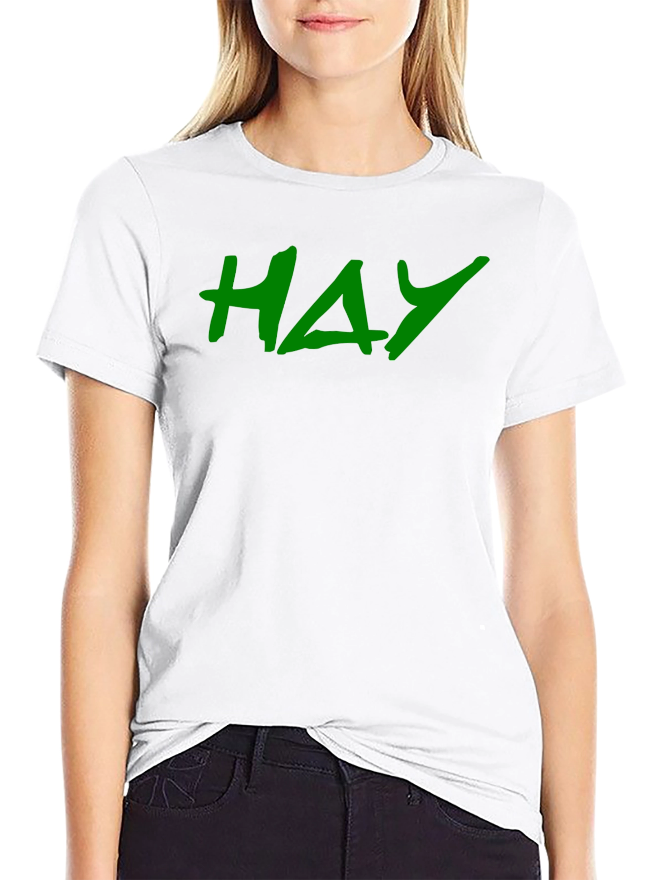 HAY Green Graphic Black T-Shirt