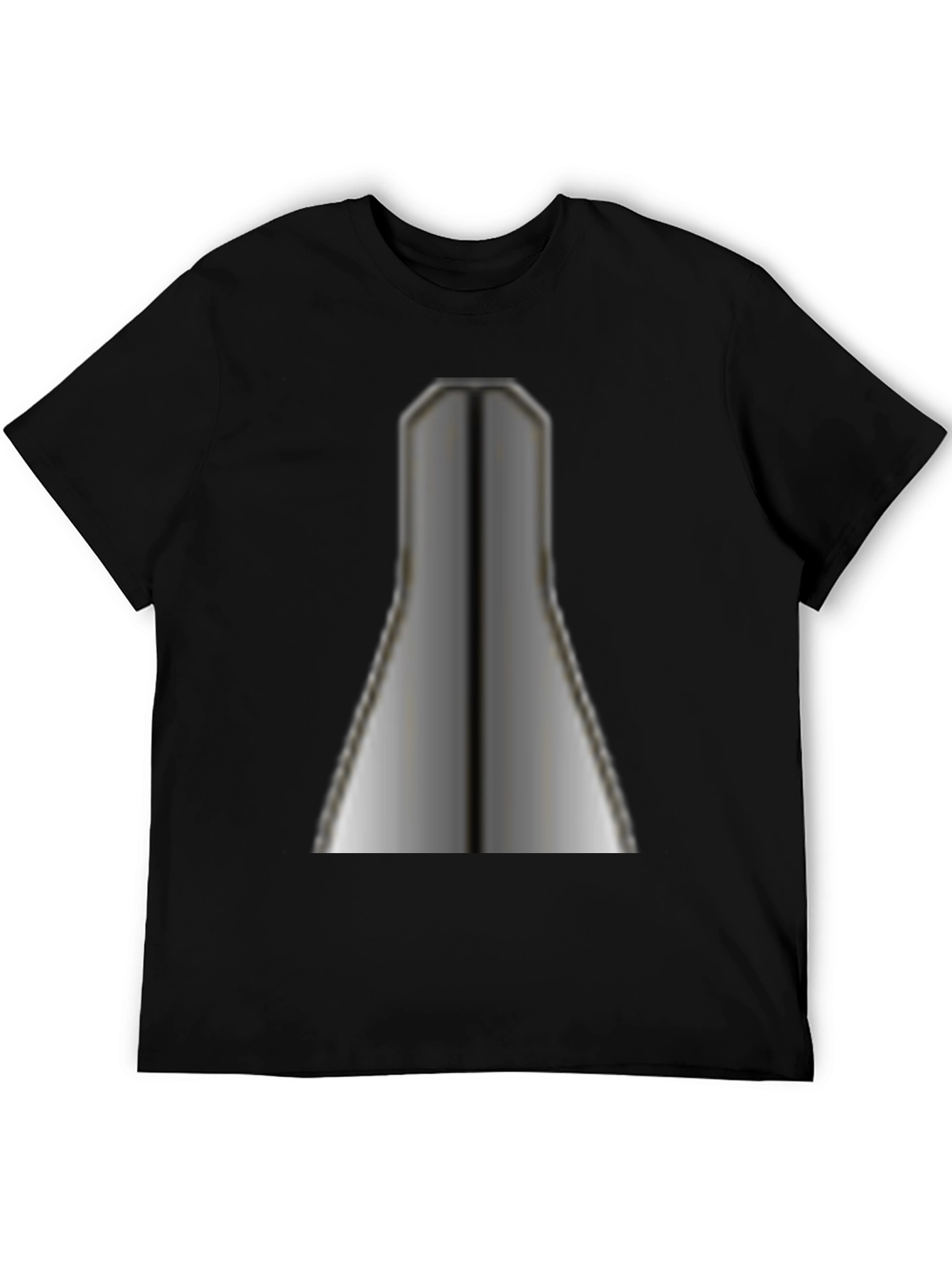 Unique Geometric Silver Print Black T-Shirt