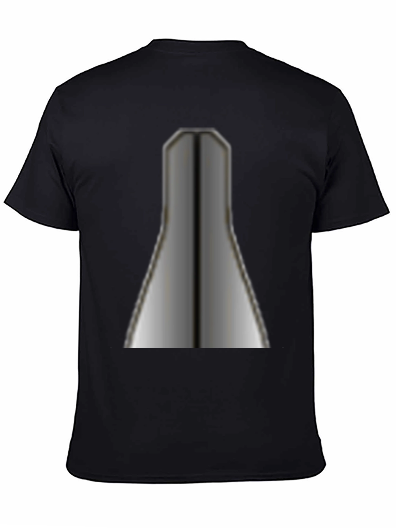 Unique Geometric Silver Print Black T-Shirt
