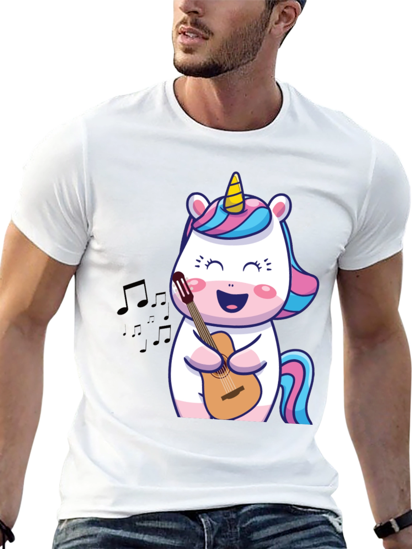 Unicorn Guitar Player Graphic Tee