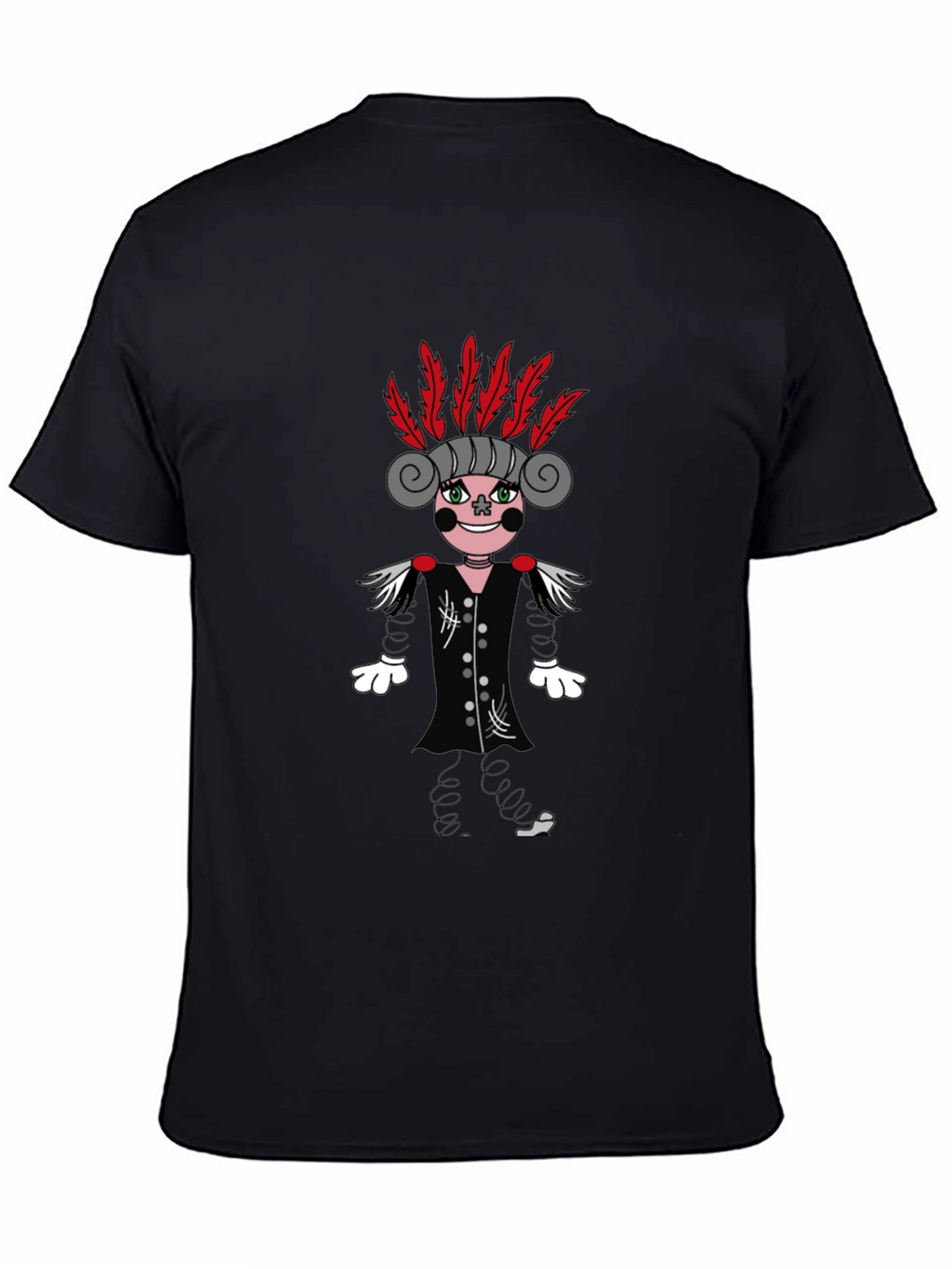Quirky Character Graphic Print Black T-Shirt