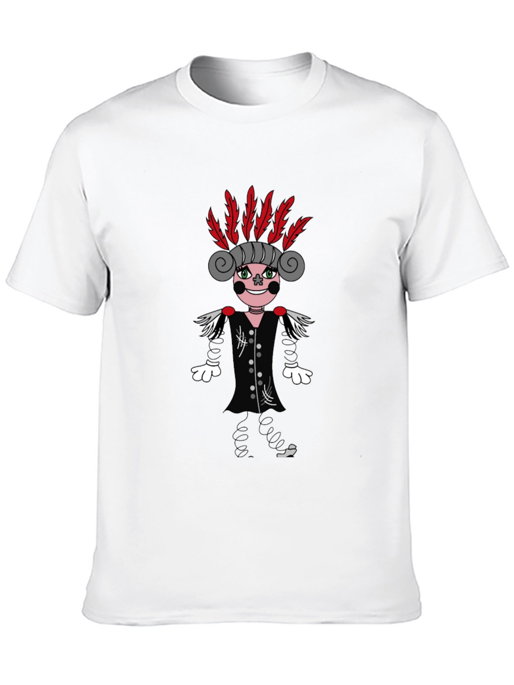 Quirky Character Graphic Print Black T-Shirt
