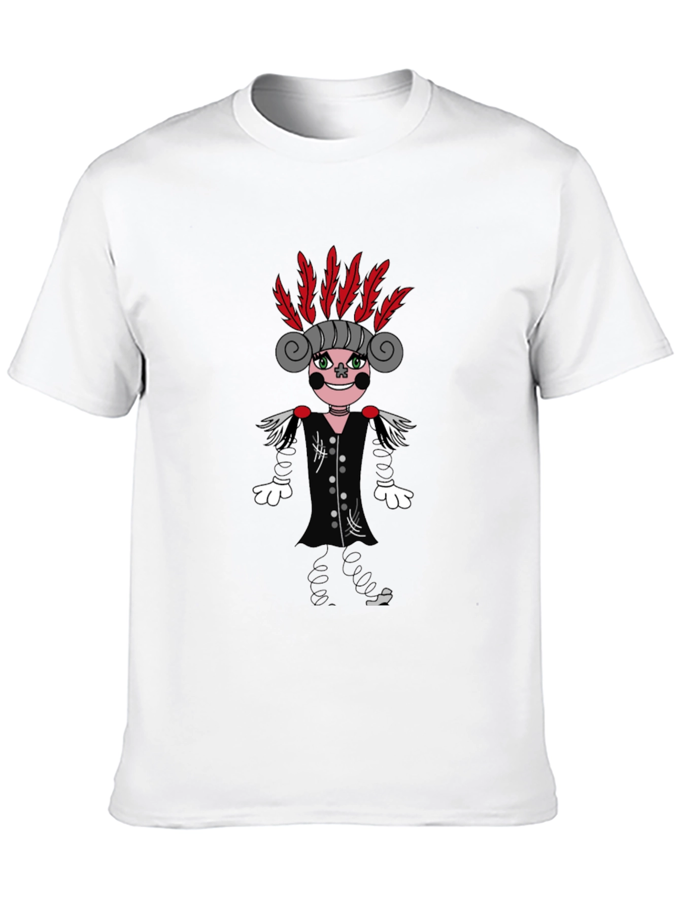 Quirky Character Graphic Print Black T-Shirt