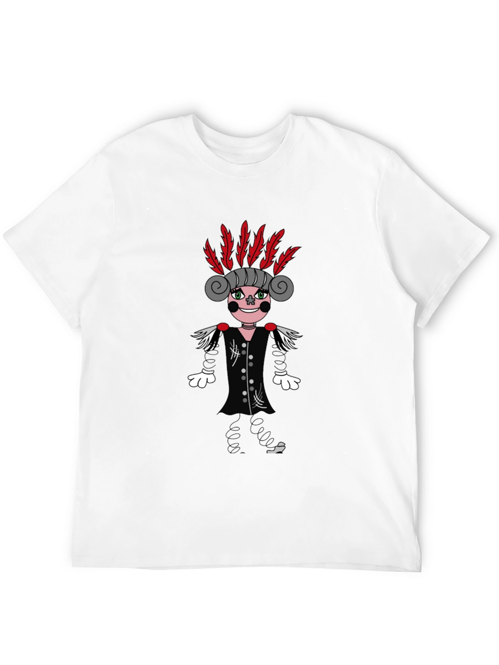 Quirky Character Graphic Print Black T-Shirt