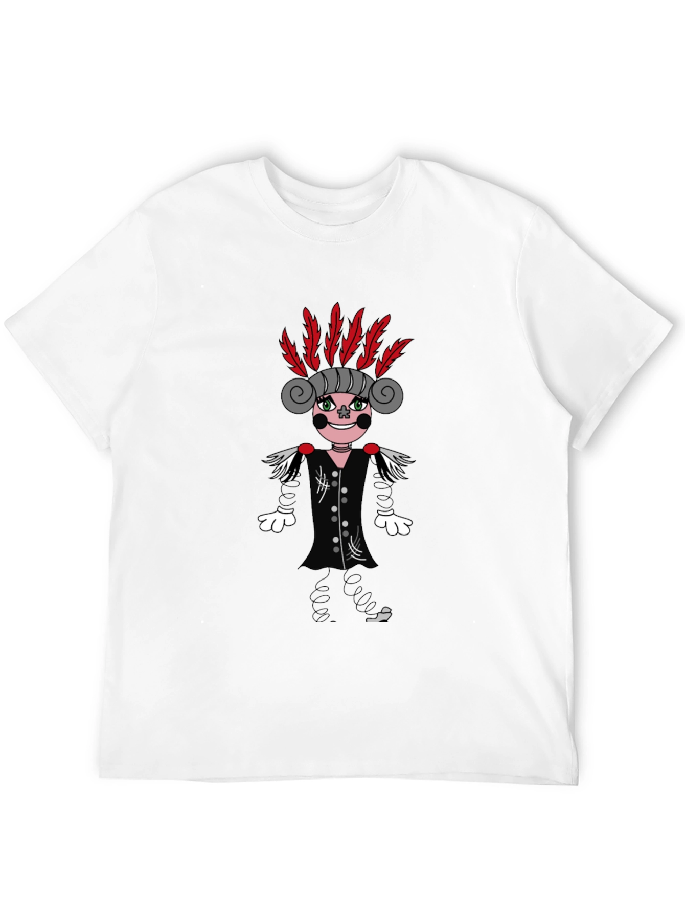 Quirky Character Graphic Print Black T-Shirt