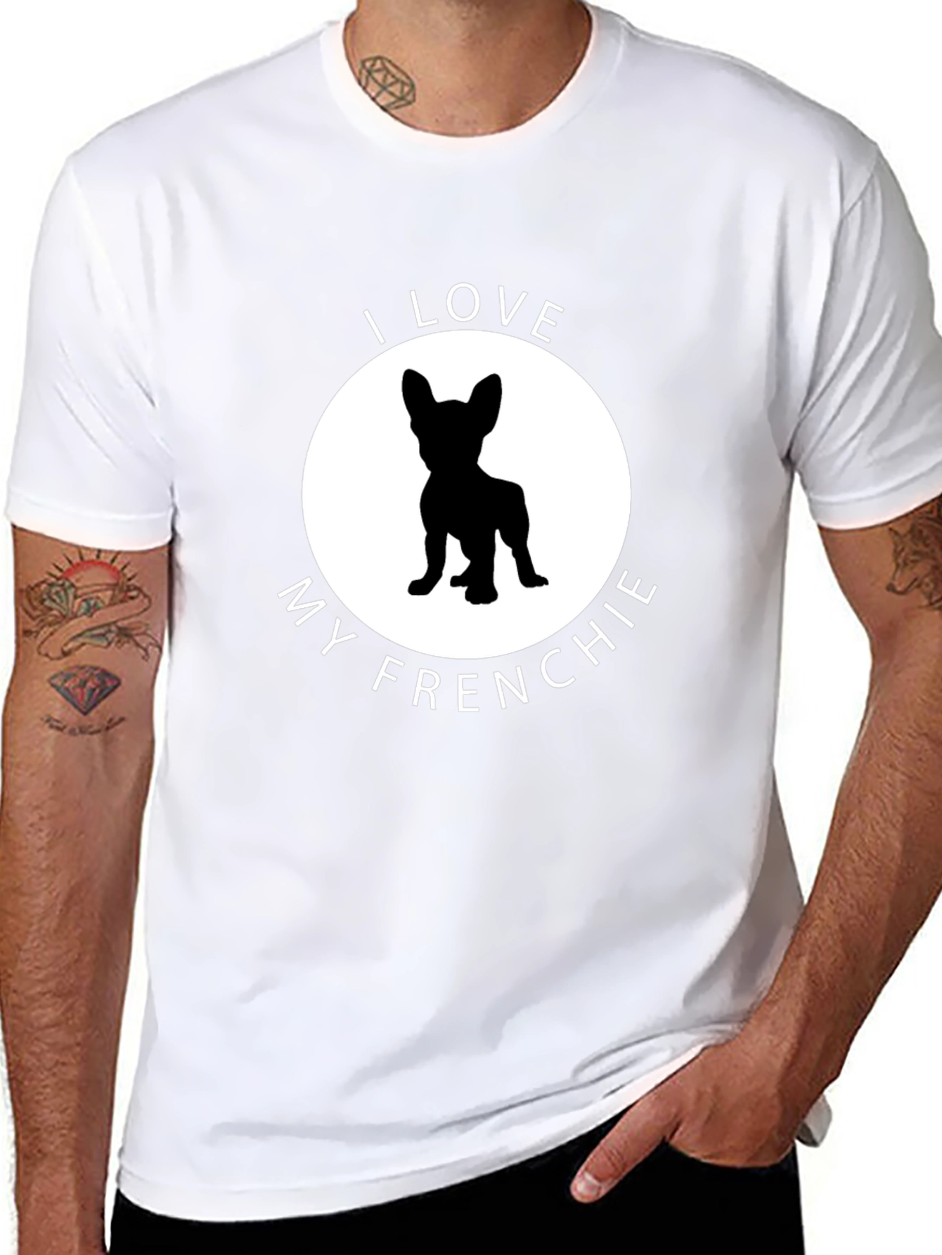 I Love My Frenchie Graphic Tee - Black