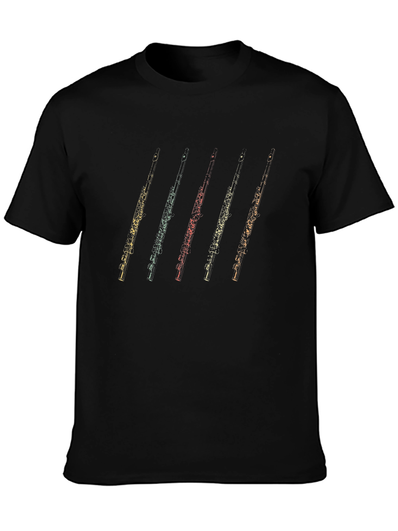 Oboe Retro Style Black T-Shirt