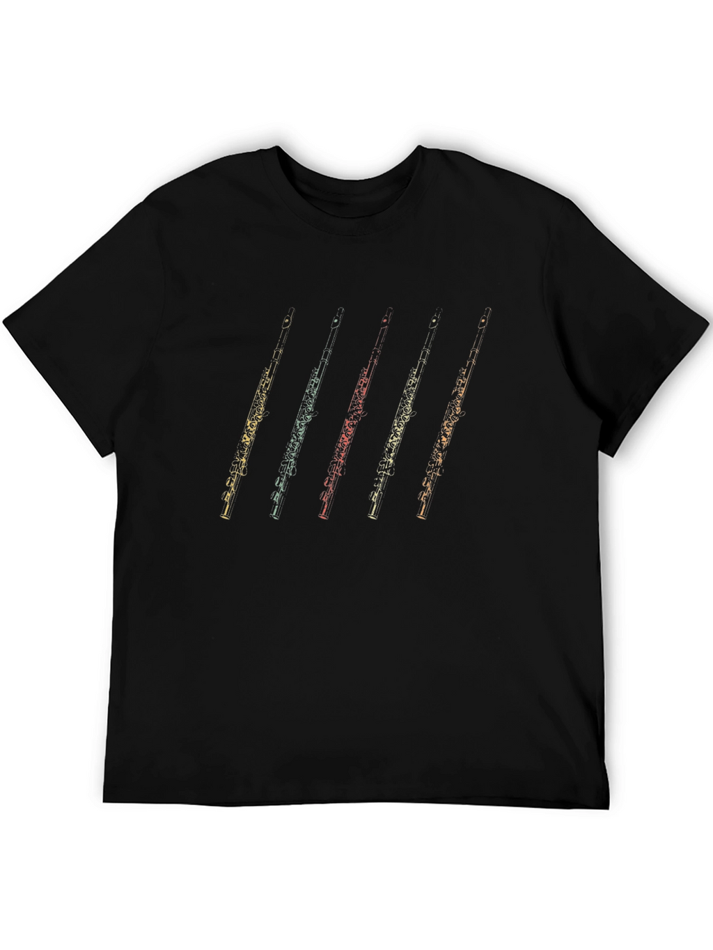 Oboe Retro Style Black T-Shirt