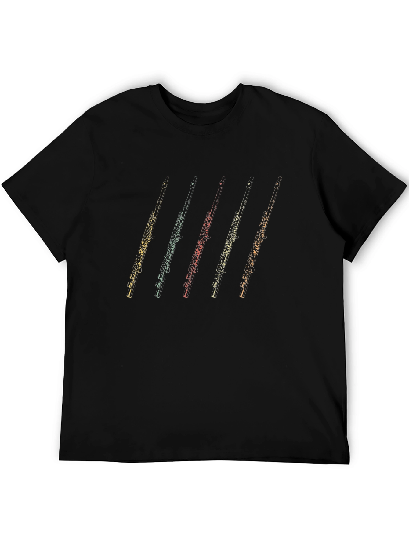 Oboe Retro Style Black T-Shirt