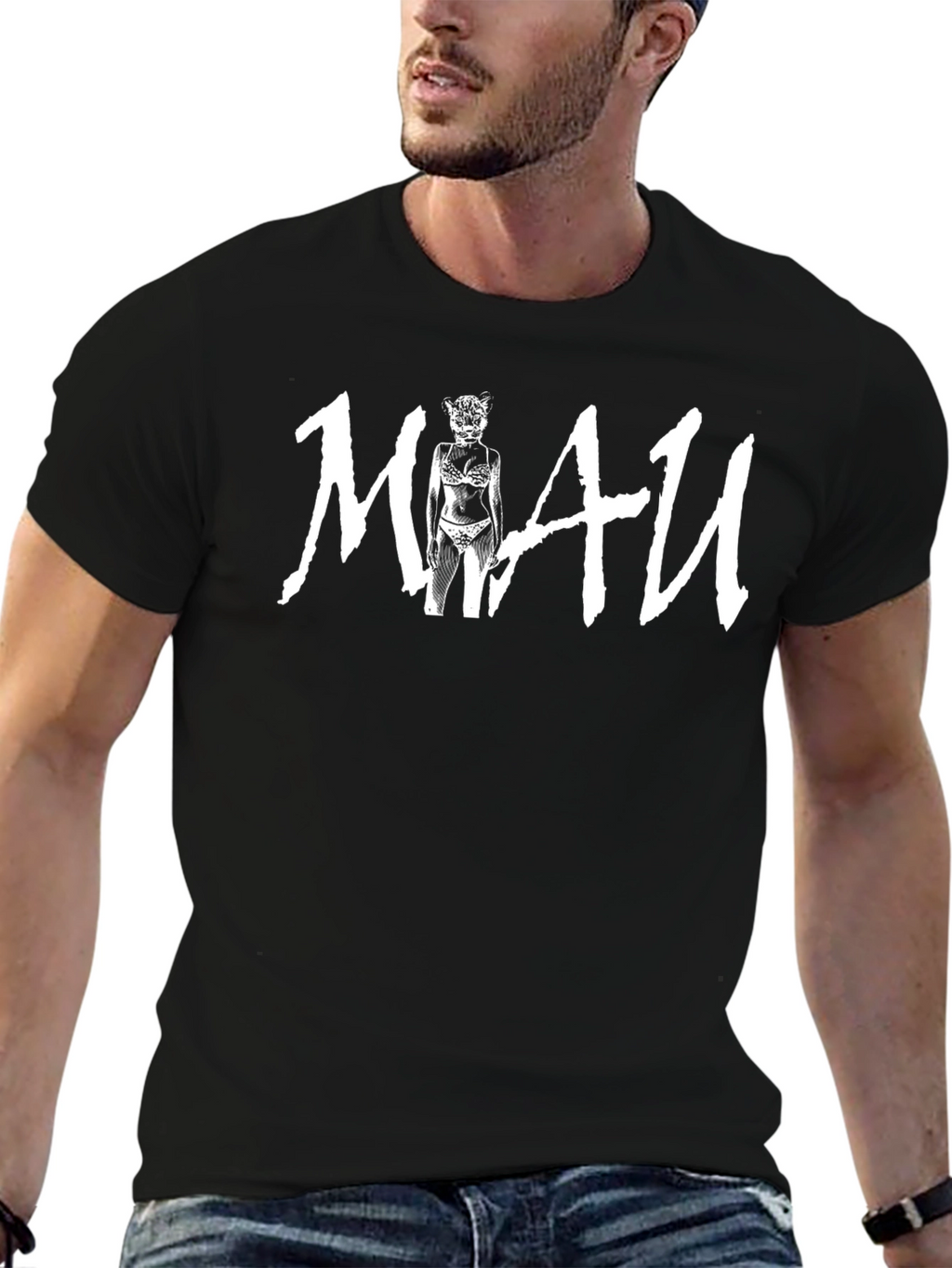 MIAU Graphic Tee - Mens Black T-Shirt