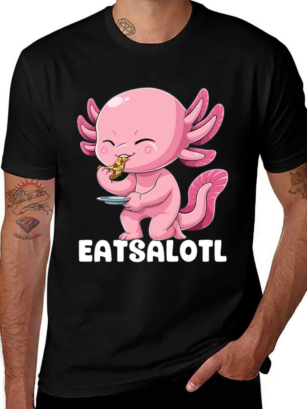 Eatsalotl T-Shirt - Axolotl Eating Pizza