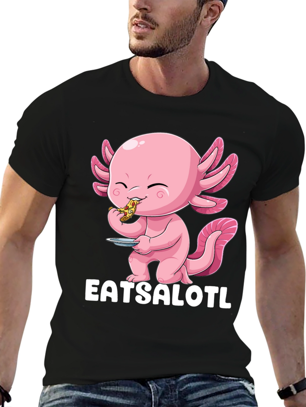 Eatsalotl T-Shirt - Axolotl Eating Pizza