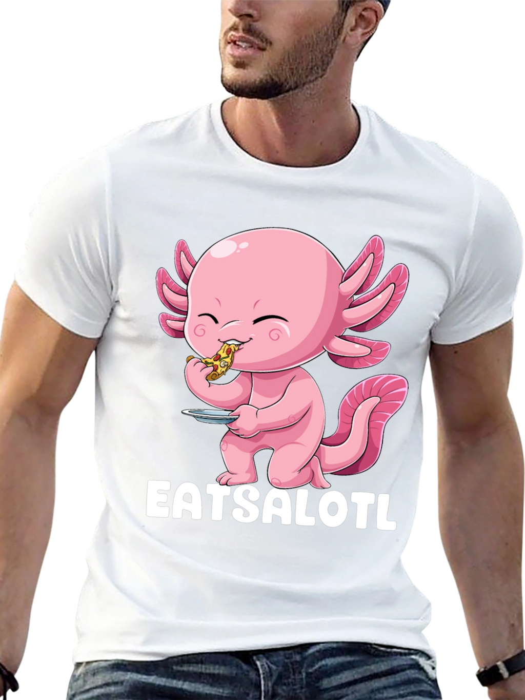 Eatsalotl T-Shirt - Axolotl Eating Pizza
