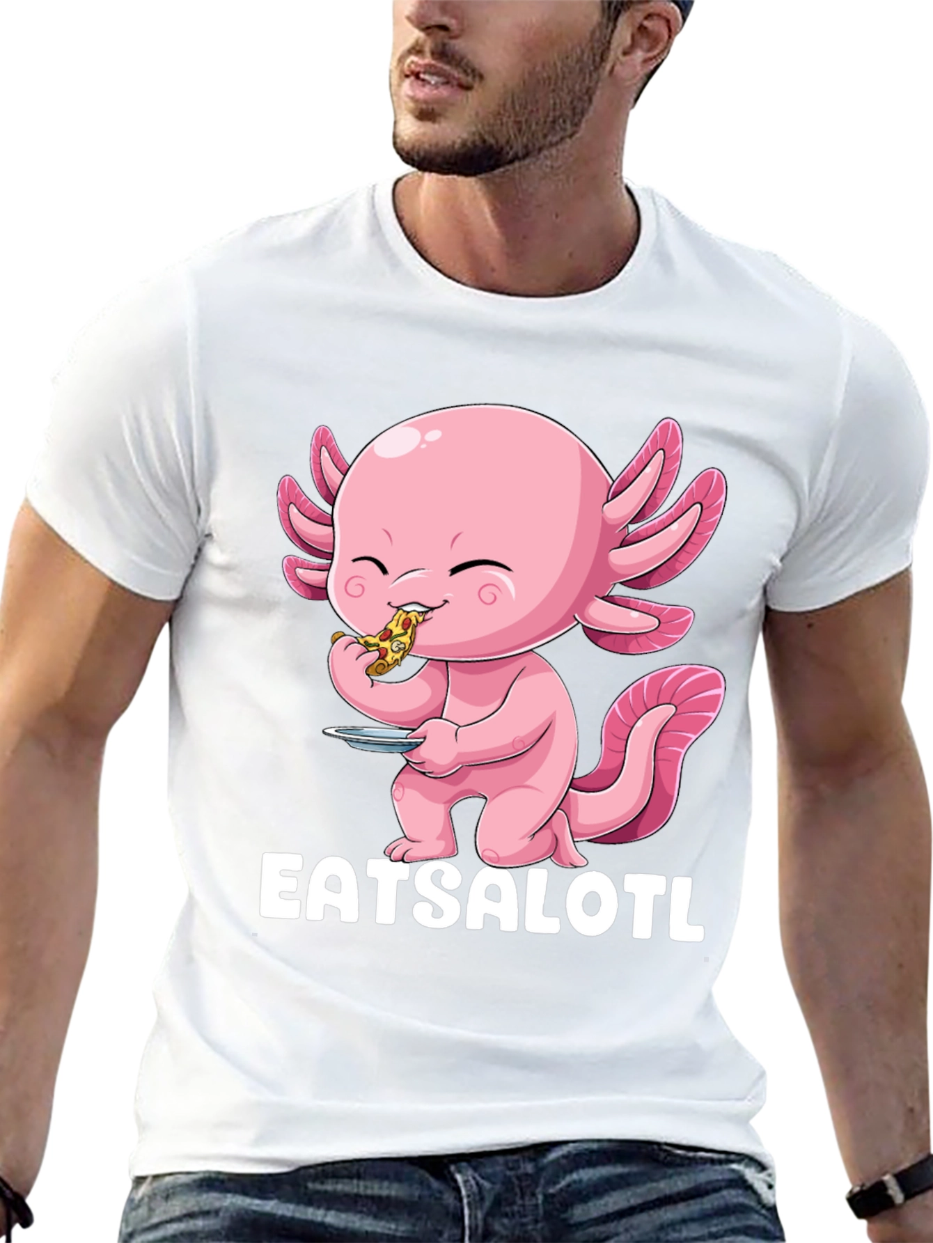 Eatsalotl T-Shirt - Axolotl Eating Pizza