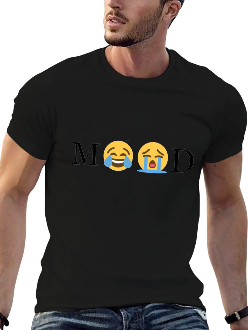 Mood Emoji Graphic Tee - Unisex Black T-Shirt