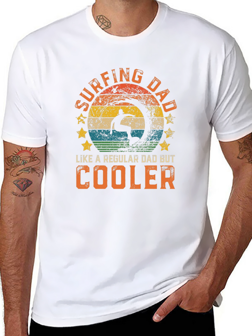 Surfing Dad T-Shirt - Cool Dad Tee