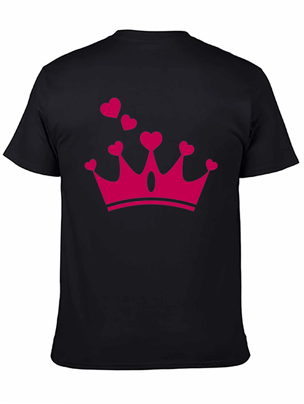 Heart Crown Graphic Tee - Black Casual T-Shirt