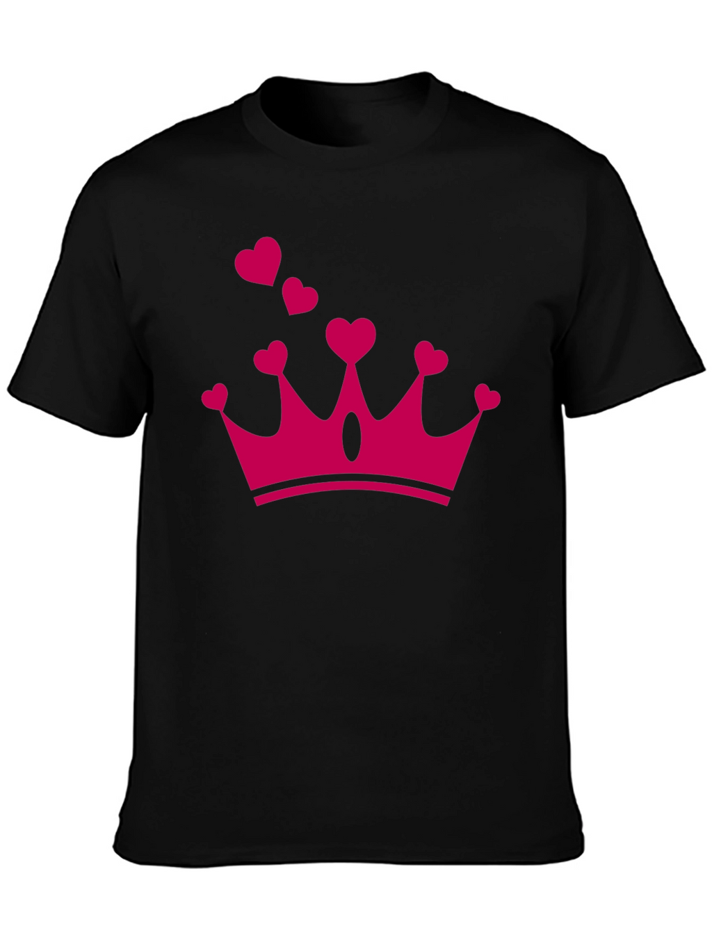Heart Crown Graphic Tee - Black Casual T-Shirt