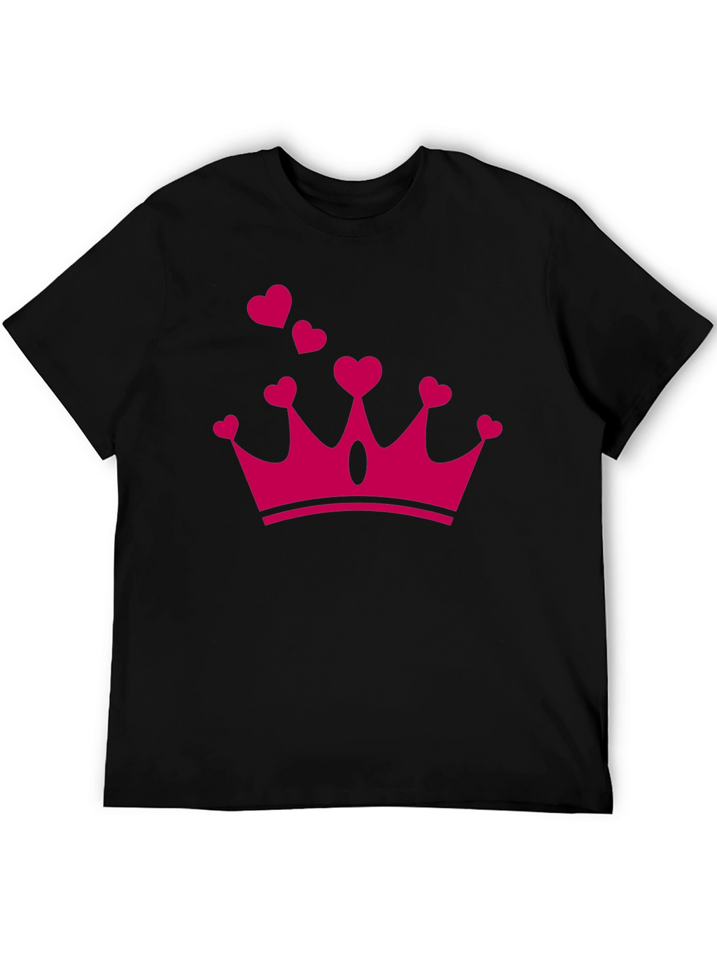 Heart Crown Graphic Tee - Black Casual T-Shirt
