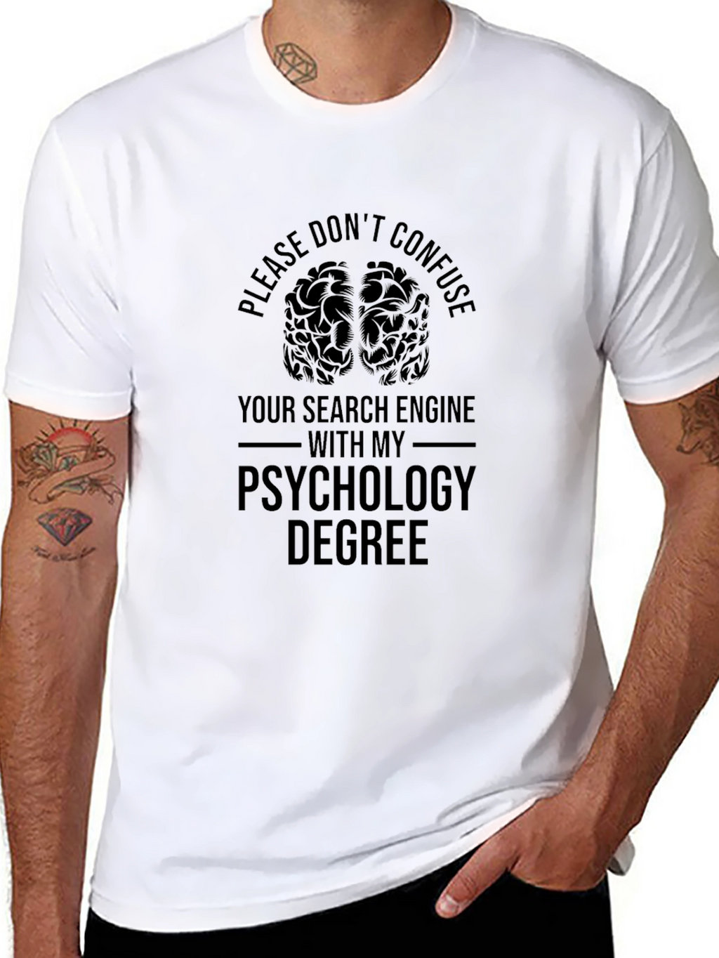 Psychology Degree T-Shirt - Brain Graphic Tee