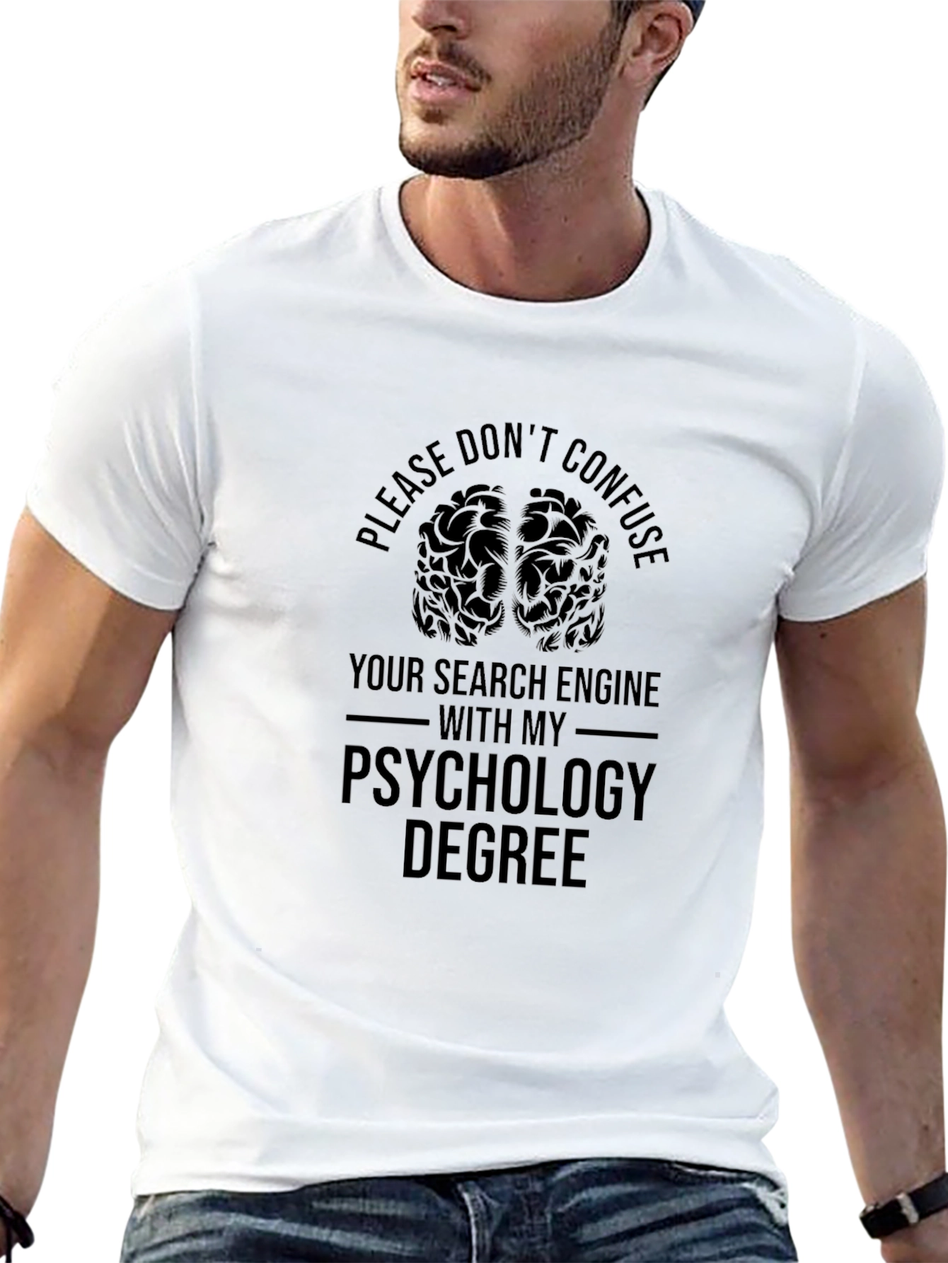 Psychology Degree T-Shirt - Brain Graphic Tee