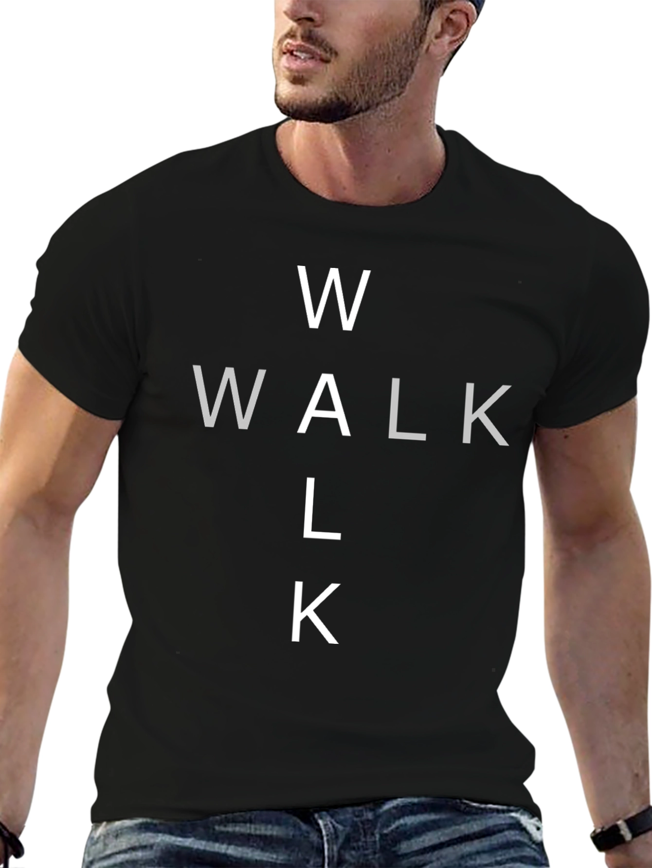 Walk Black T-Shirt - Trendy Graphic Tee