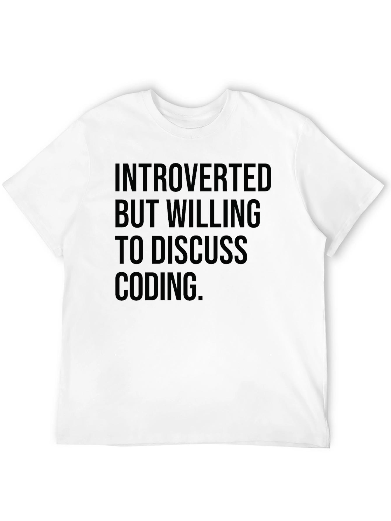 Introverted Coding T-Shirt - Black Cotton Blend Geeky Style