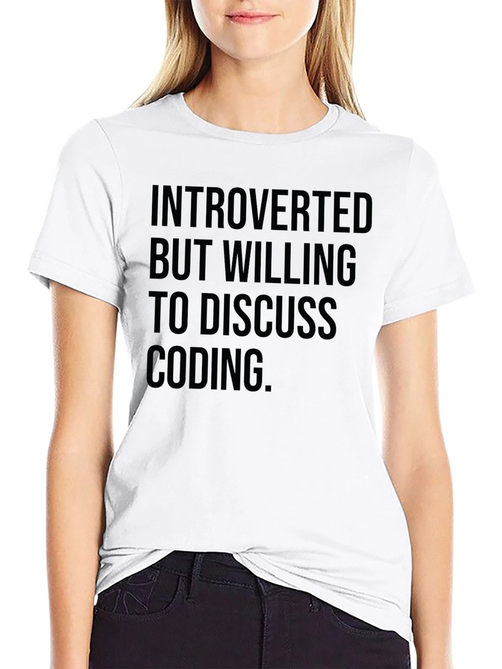 Introverted Coding T-Shirt - Black Cotton Blend Geeky Style