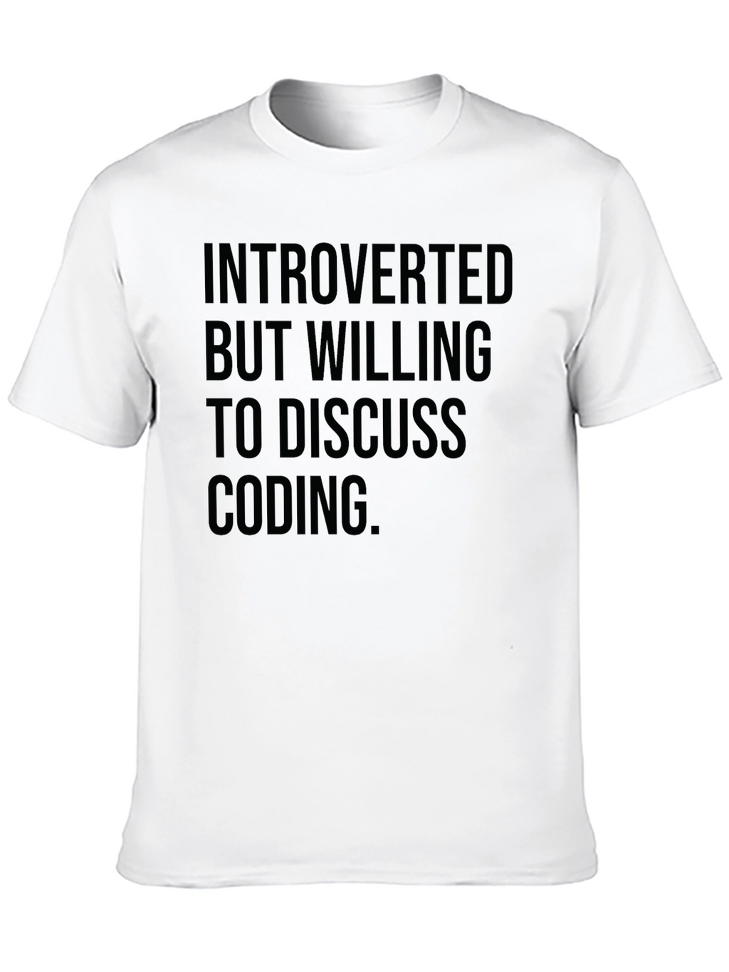 Introverted Coding T-Shirt - Black Cotton Blend Geeky Style
