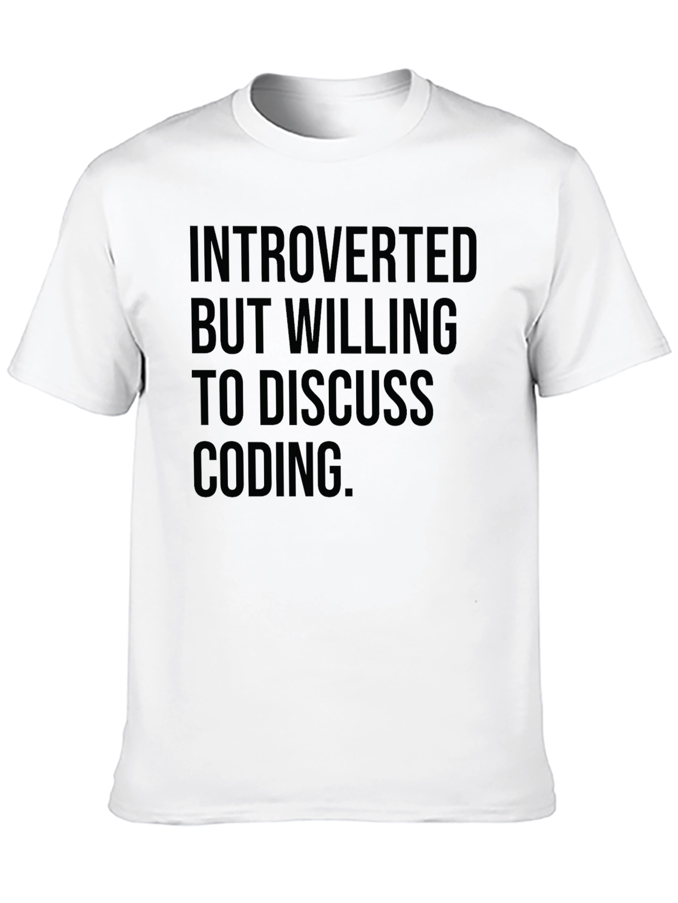 Introverted Coding T-Shirt - Black Cotton Blend Geeky Style