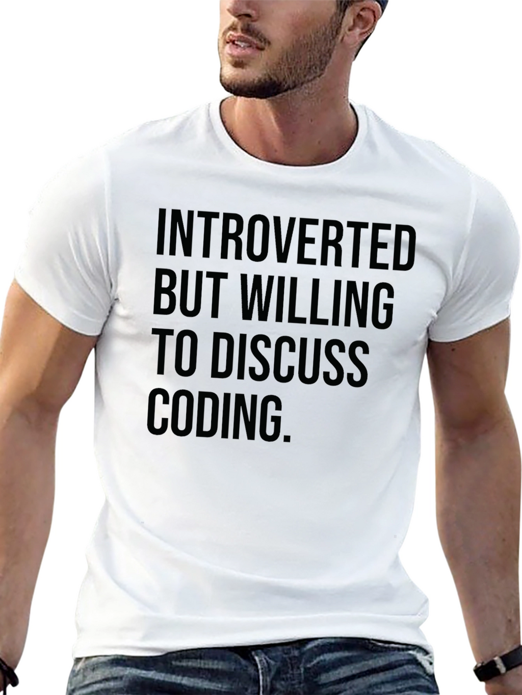 Introverted Coding T-Shirt - Black Cotton Blend Geeky Style