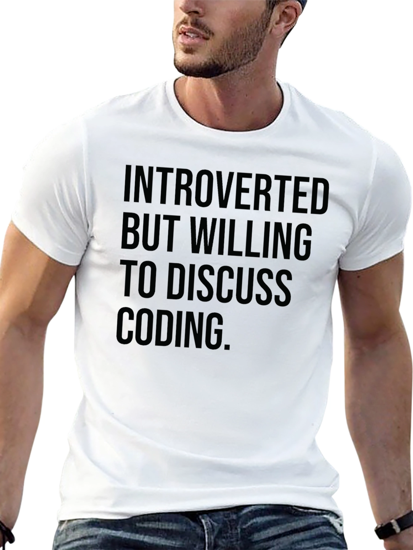 Introverted Coding T-Shirt - Black Cotton Blend Geeky Style