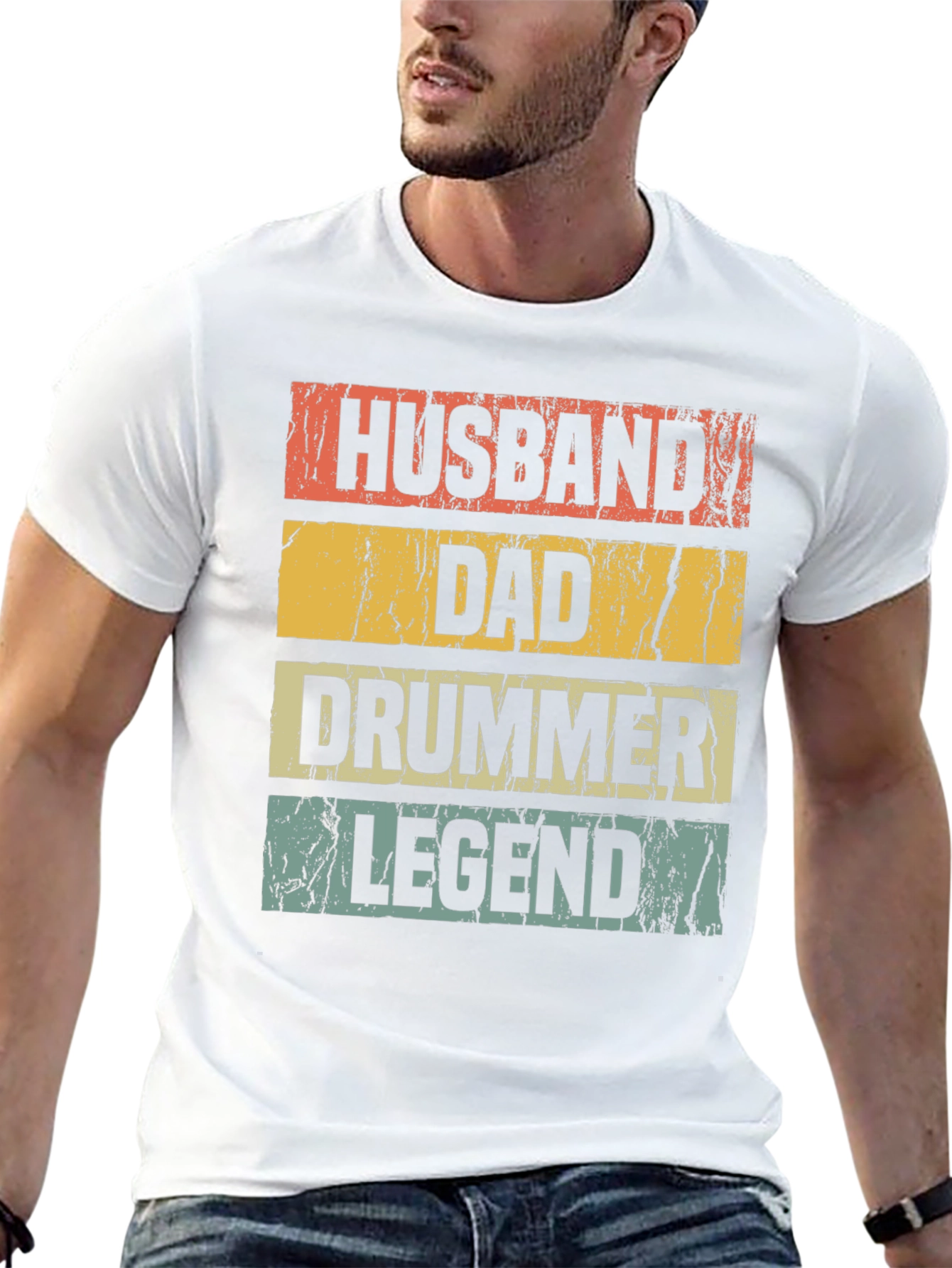 Husband Dad Drummer Legend Graphic Tee