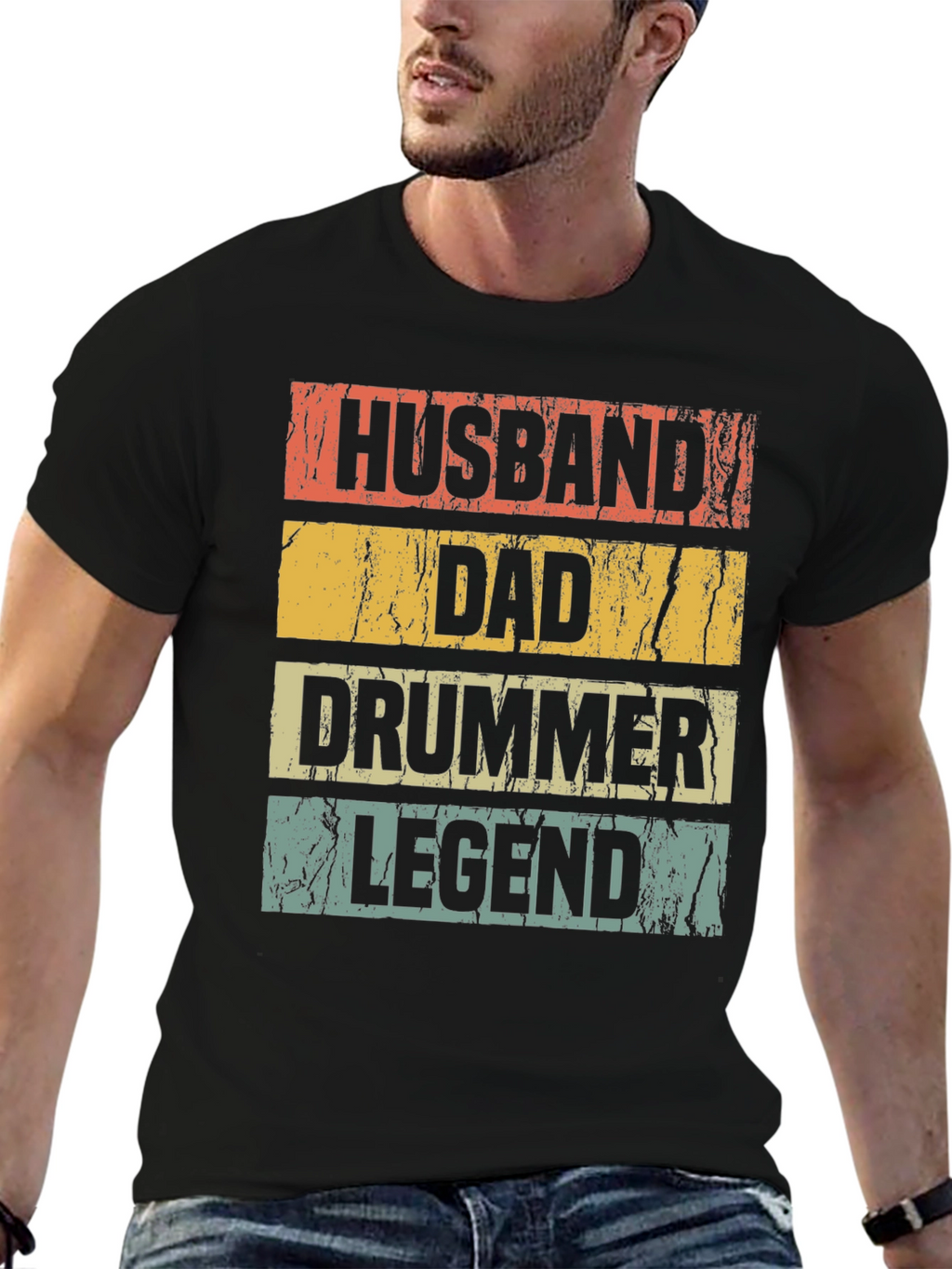 Husband Dad Drummer Legend Graphic Tee