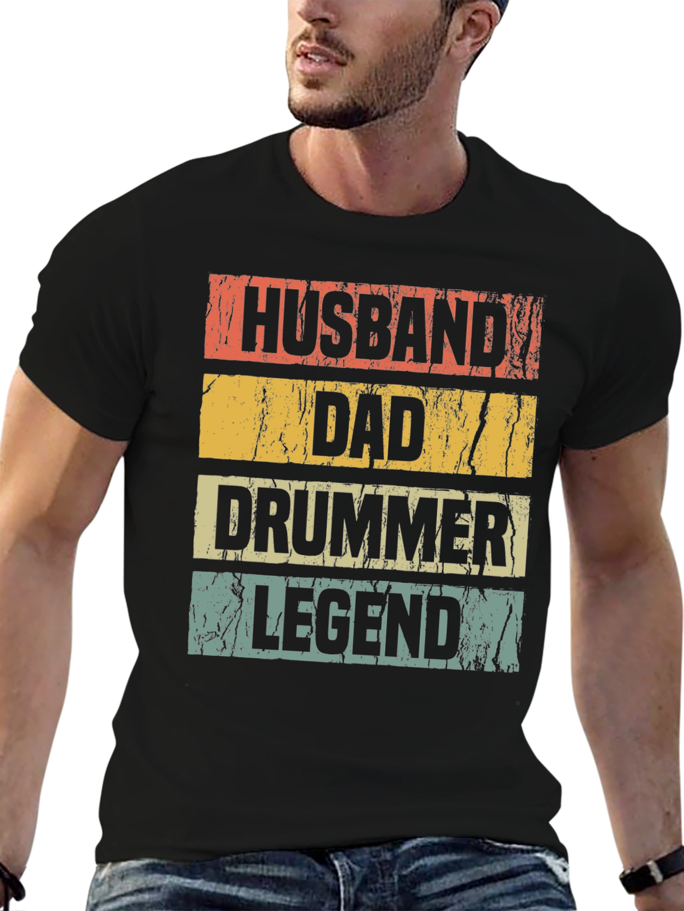 Husband Dad Drummer Legend Graphic Tee