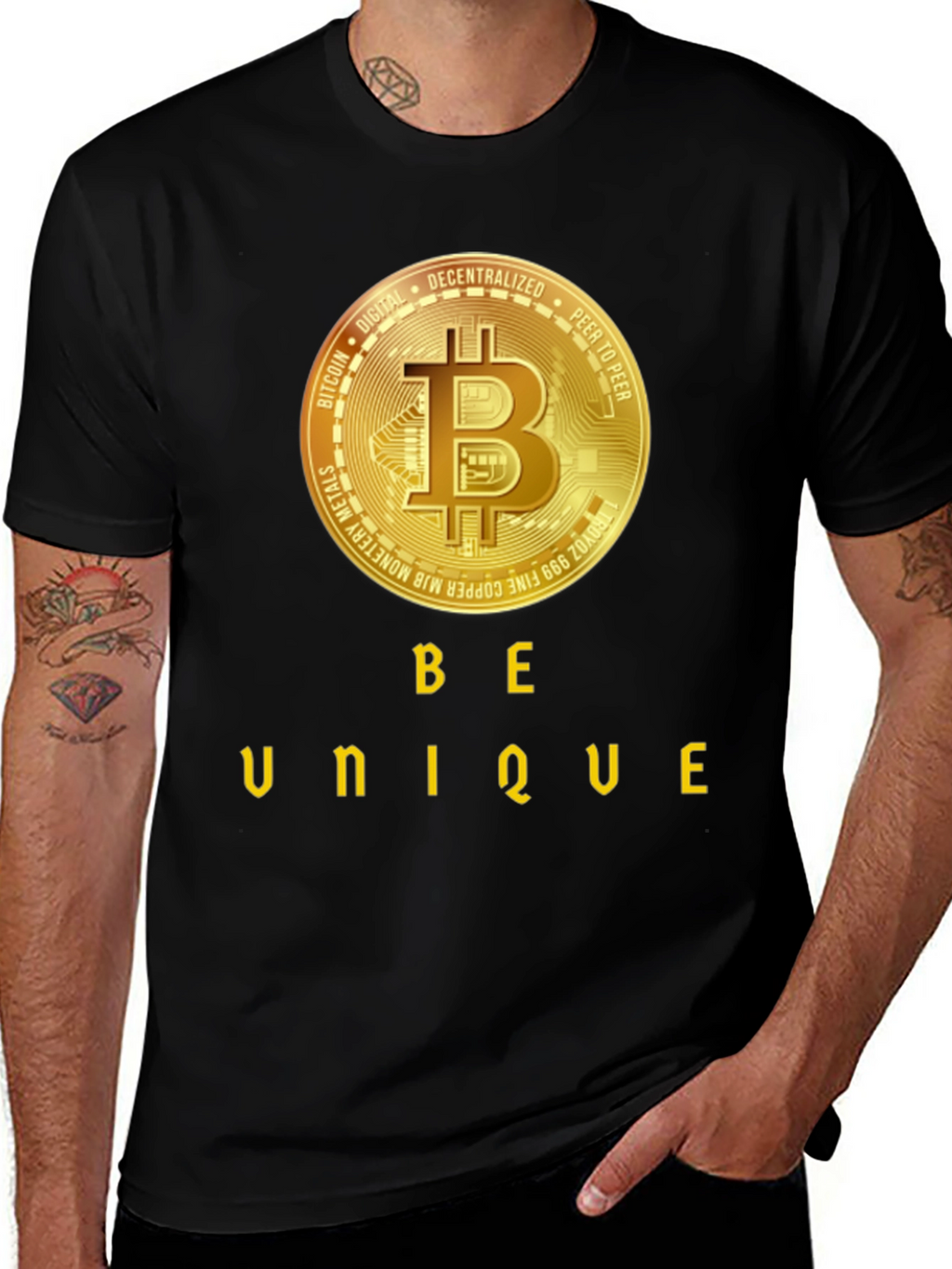 Be Unique Bitcoin Black T-Shirt